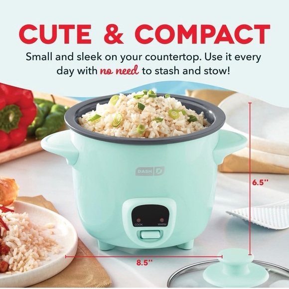 NIB RARE - Dash Mini Rice Cooker - Portable, cooks oatmeal, quinoa and pasta! - Picture 4 of 8